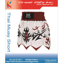 Boxe masculino 100% poliéster com estampa de cetim muay thai shorts boxe